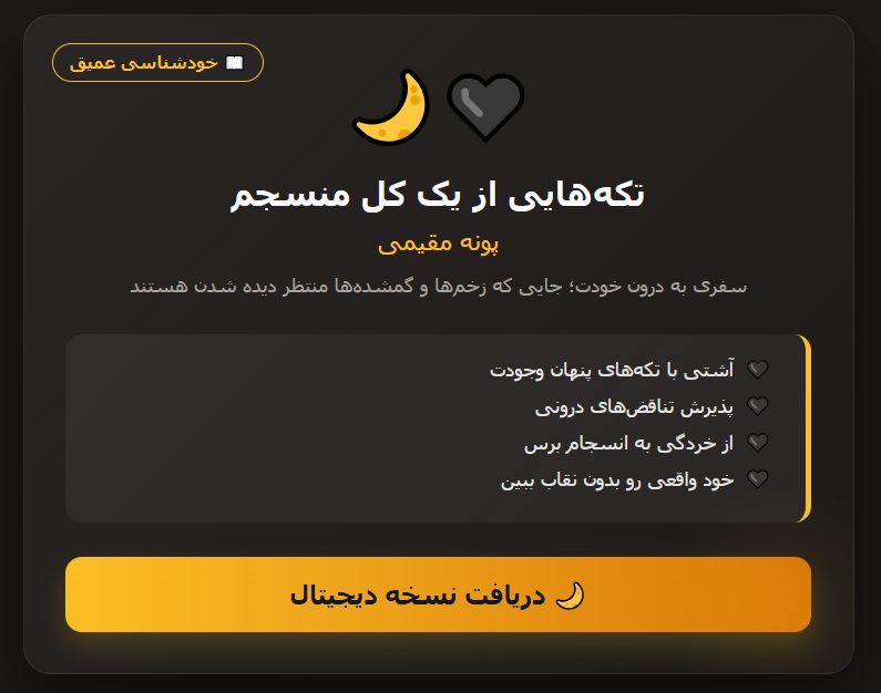 کتاب تکه هایی از یک کل منسجم پونه مقیمی