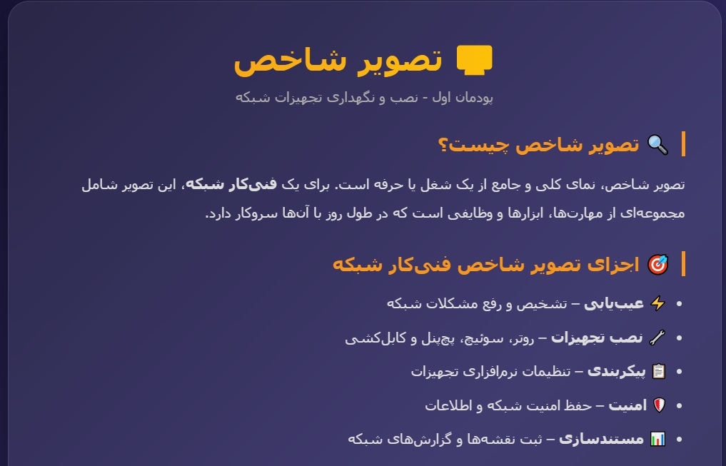 نمونه سوالات پودمان اول - نصب و نگهداری تجهیزات شبکه